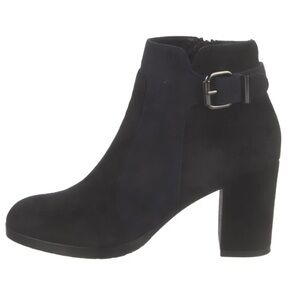 Aquatalia Black & Sapphire Blue Suede Boots